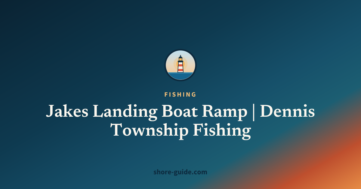 Jakes Landing Boat Ramp | Dennis Township Fishing